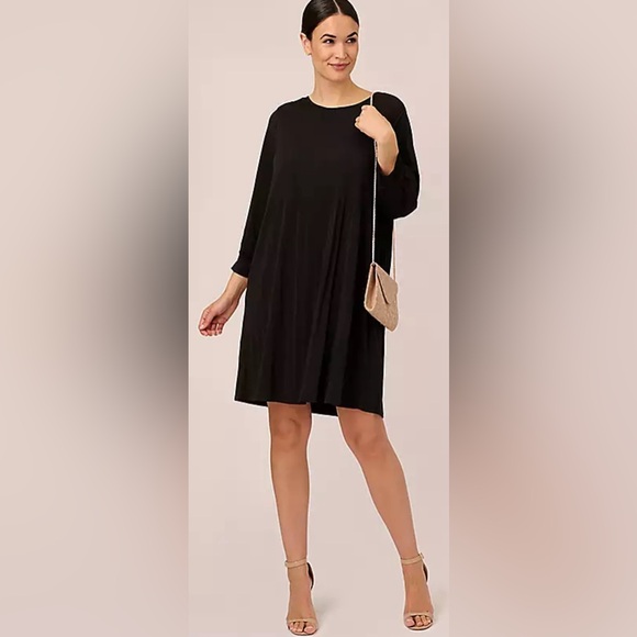 Adrianna Papell Pleated Knit Crew Neck Dress size small ❤️🔥❤️🔥 - Picture 4 of 10